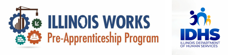 Illinois Works and IDHS logos