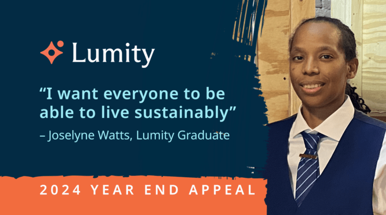 Year End Appeal Featuring solar energy graduate Josepkyn Watts